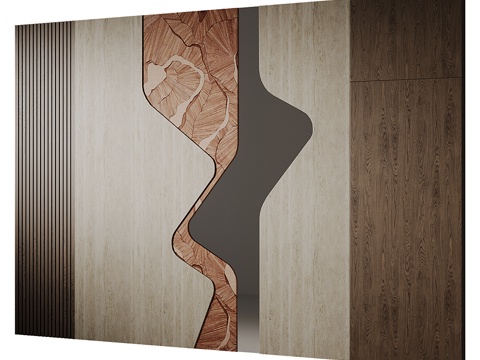  现代装饰墙板3d模型 