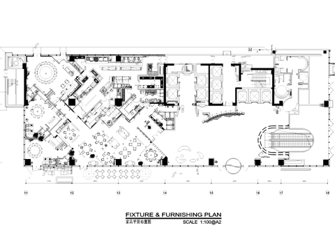 首层大堂大厅入口餐厅室内工装平面CAD施工图cad施工图
