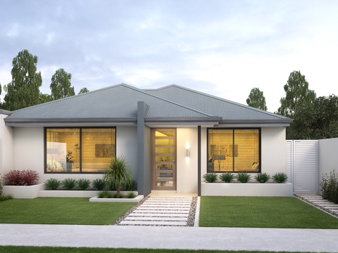  现代别墅 景观 园林 草地 灌木3d模型 