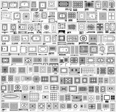 天花吊顶平面剖面节点详图CAD素材图库cad施工图