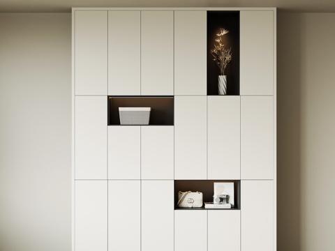 现代置物柜 书柜su模型