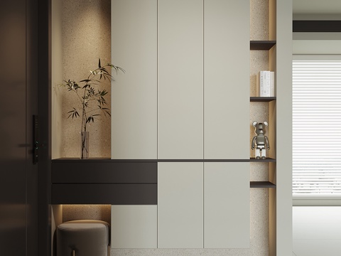  现代入户鞋柜3d模型 