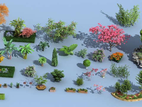  景观 园林 景观树 植物 灌木 桃树 樱花树3d模型 