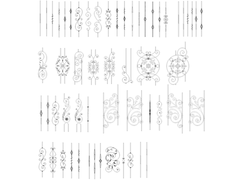 楼梯铁艺杆CAD图块图库cad施工图