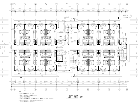 高层公寓宿舍楼建筑CAD施工图cad施工图