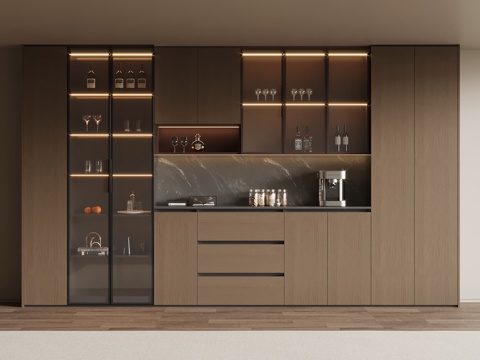  现代意式酒柜 餐边柜3d模型 