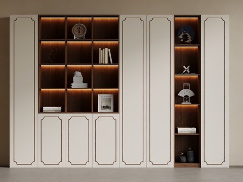  新中式书柜3d模型 