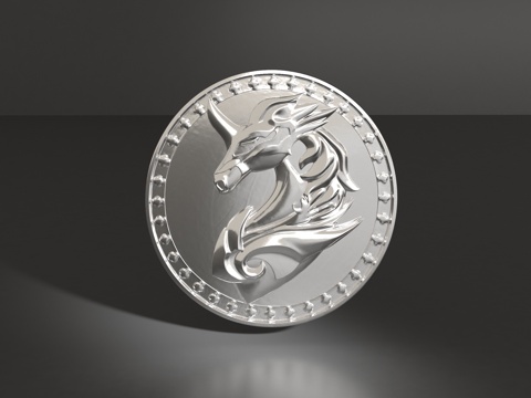  战马胸针3d模型 