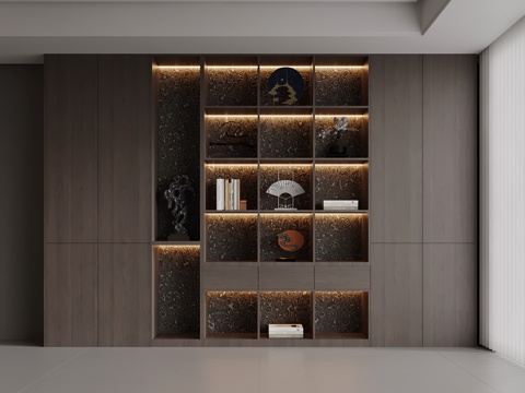  意式书柜3d模型 