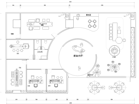 茶楼 茶馆  最新平面施工图合集cad施工图