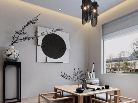  现代中式禅意茶室空间设计茶室免费3d模型 