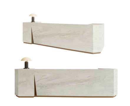  现代办公室前台 公司前台 服务台 接待台 酒店前台 餐厅前台3d模型 