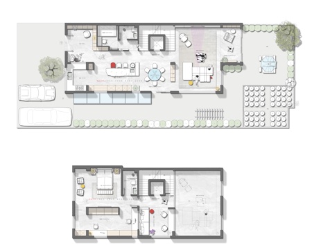400平别墅平面CAD+psd文件cad施工图