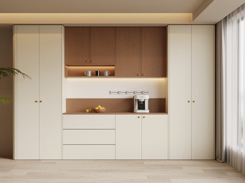  中古风酒柜 餐边柜3d模型 