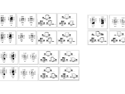 徽派三层别墅建筑CAD施工图cad施工图