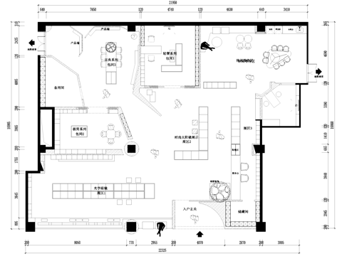 眼镜店室内工装平面图cad施工图