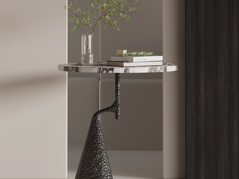  现代边几 大理石边几su模型 