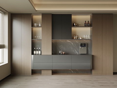  现代意式酒柜 餐边柜3d模型 