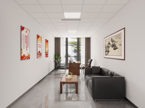  现代经理办公室干部办公室3d模型 