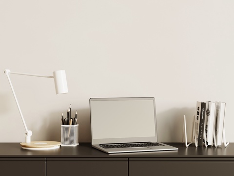 现代摆件 书桌摆件 台灯 电脑su模型