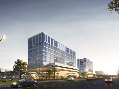  现代 办公楼 建筑立面 多层办公楼3D模型3d模型 