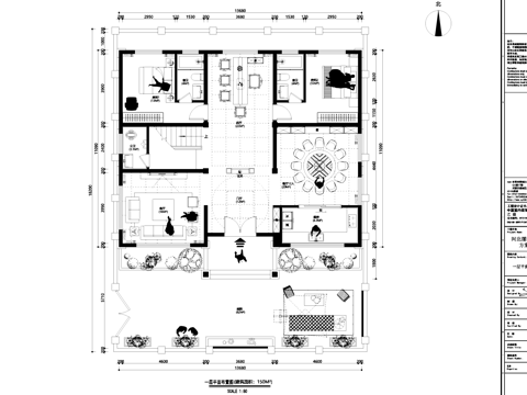 三层别墅室内家装平面图CAD施工图cad施工图