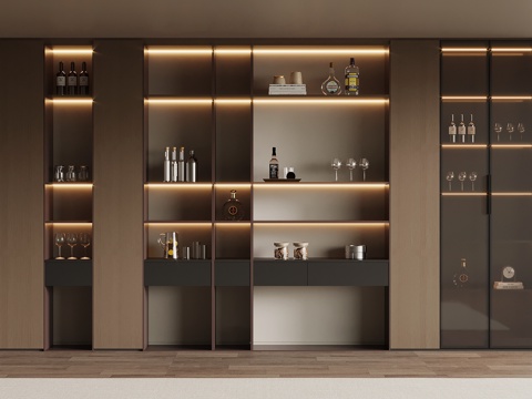  现代意式酒柜 餐边柜3d模型 