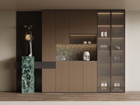  现代意式酒柜 餐边柜3d模型 