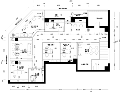 眼视光中心眼科诊所室内工装平面图CAD施工图cad施工图