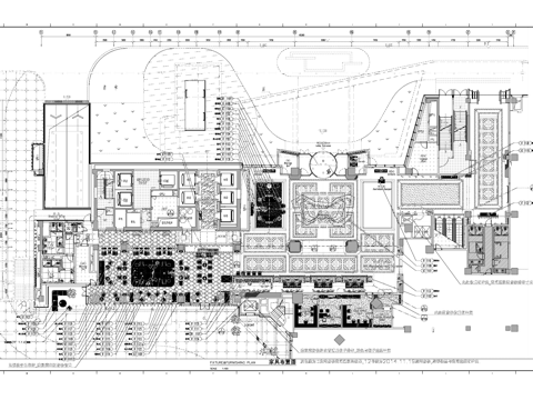 福州凯宾斯基酒店一层大堂室内工装CAD施工图cad施工图