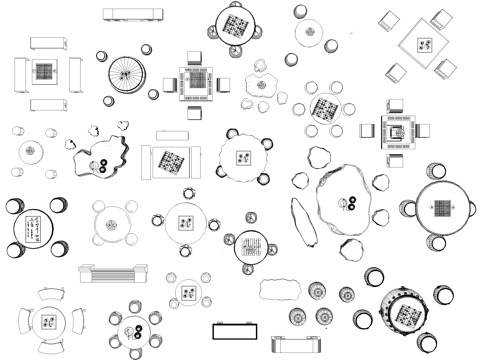 中式户外石桌椅棋桌茶桌茶台CAD图块图库cad施工图