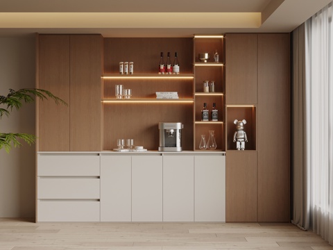  现代简约酒柜 餐边柜3d模型 