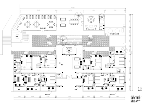 婺源花园山庄民宿酒店室内工装平面图CAD施工图cad施工图