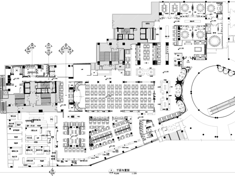 餐厅饭店室内工装平面系统图CAD施工图cad施工图