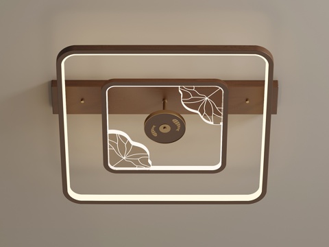 新中式吊灯 客厅吊灯su模型