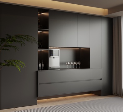  现代餐边柜 酒柜3d模型 