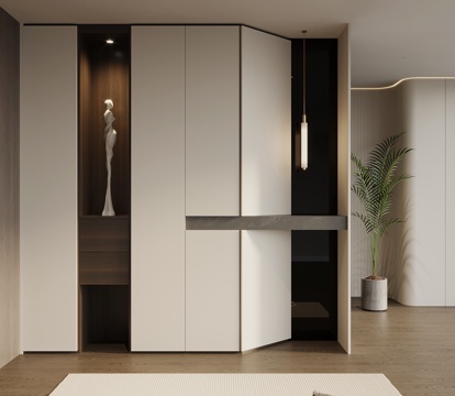 现代意式玄关柜 鞋柜su模型