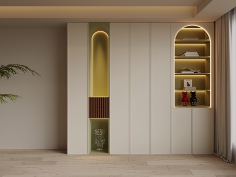 法式奶油风置物柜su模型