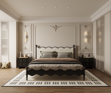 法式卧室简欧卧室su模型