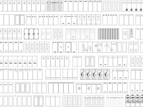 停车位平面标志标识图案图块图库cad施工图