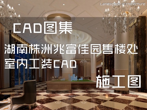 湖南株洲兆富佳园售楼处室内工装CAD施工图cad施工图