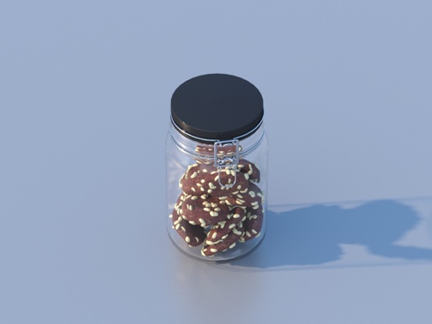  食物 罐装零食 玻璃罐3d模型 