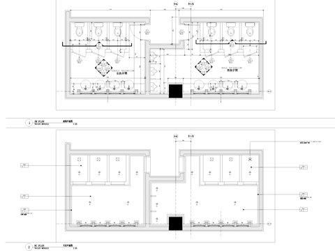 公共卫生间洗手间室内工装CAD施工图cad施工图