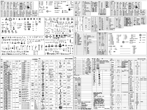 图例说明灯光照明图例灯具图例CAD素材图库cad施工图