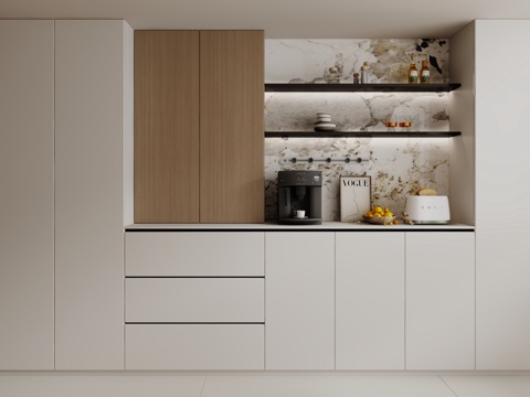  现代餐边柜3d模型 