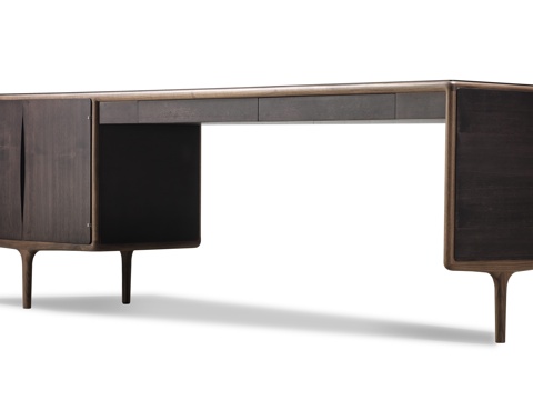  新中式书桌3d模型 