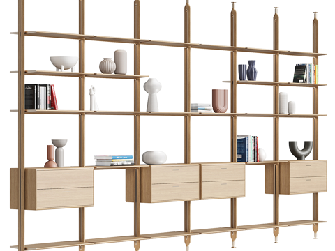  现代Poliform展示架装饰品3d模型 