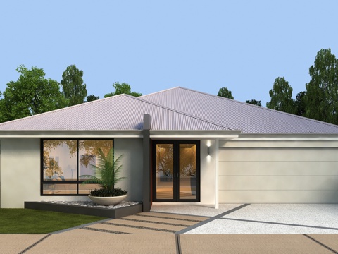  别墅 灌木 景观 园林3d模型 