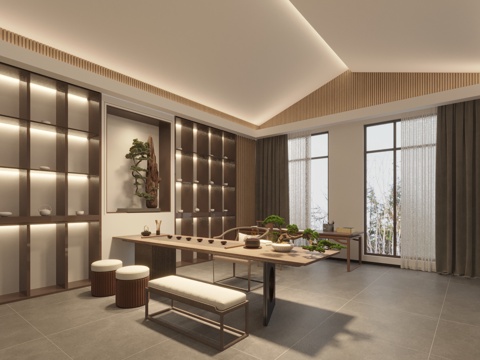  茶水间 休息区 休闲桌椅 3D模型3d模型 