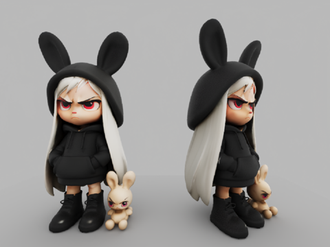  现代风格潮玩手办模型3d模型 